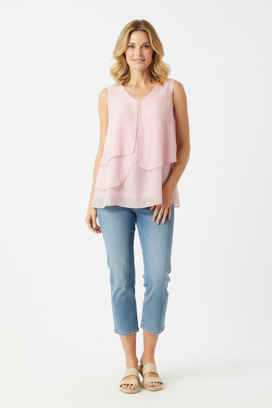 Flap Detail Silk Top