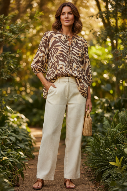 Zebra Print 3 Tie Top