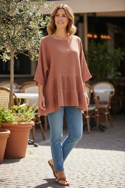 Tiered Teabag Linen Top