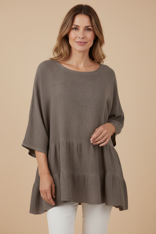 Tiered Teabag Linen Top