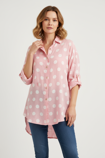 Polka Dot Cotton Shirt