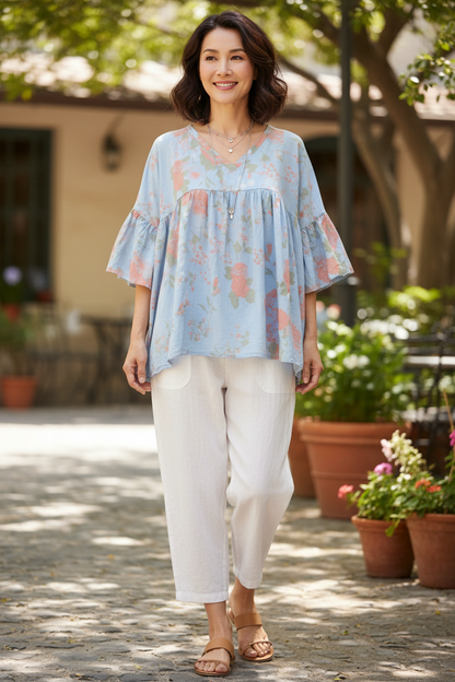 Floral Print Swing Top