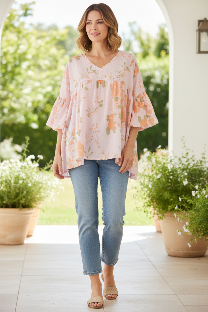 Floral Print Swing Top