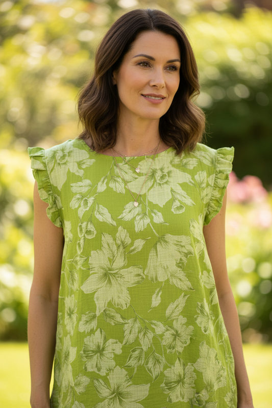 Floral Sleeveless Cotton Top