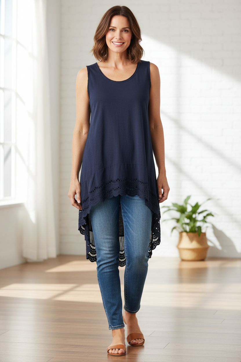 Broderie Anglaise Hem Tunic