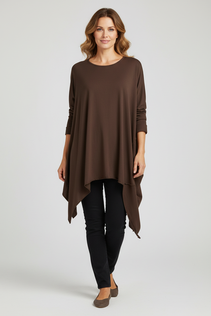 Asymmetric Hem Jersey Tunic