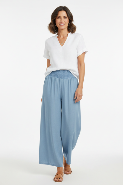 Elasticated Waist Denim Trouser