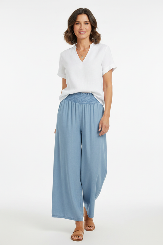 Elasticated Waist Denim Trouser