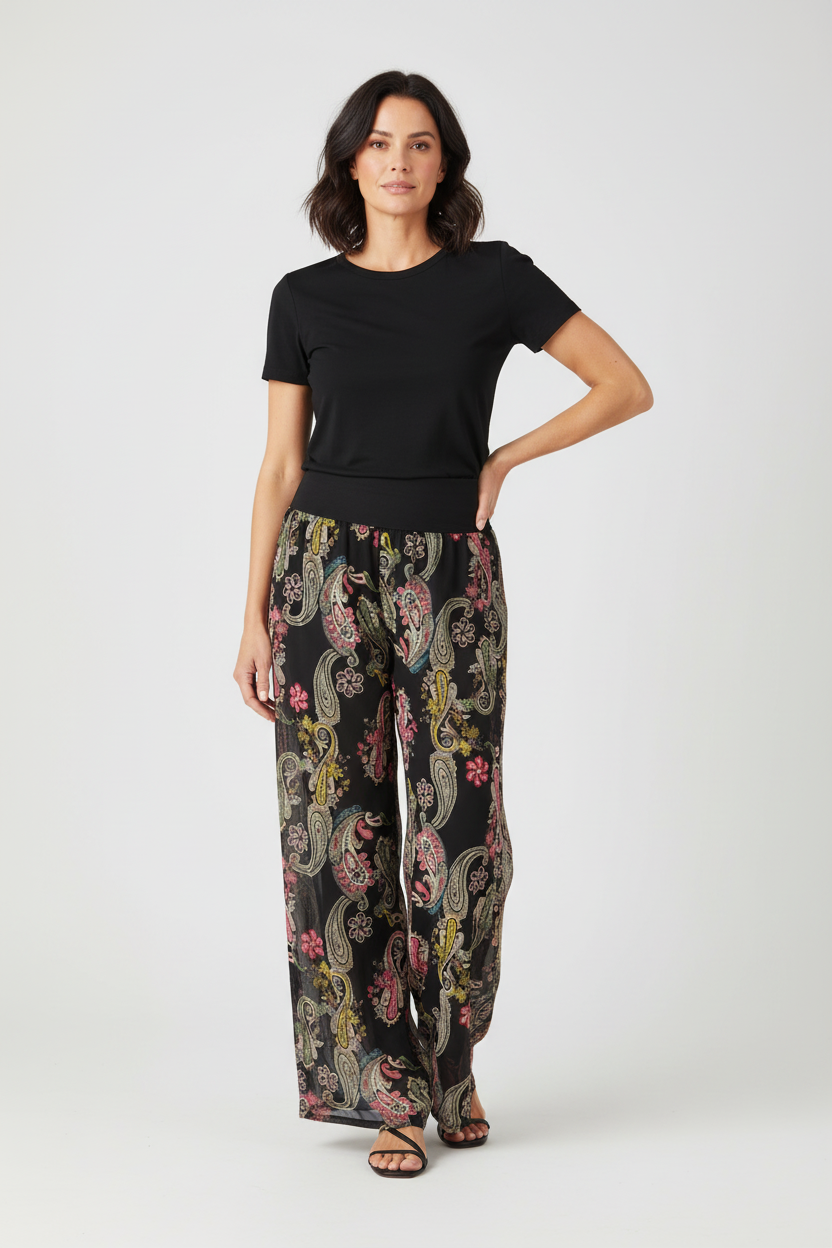 Paisley Print Chiffon Trouser