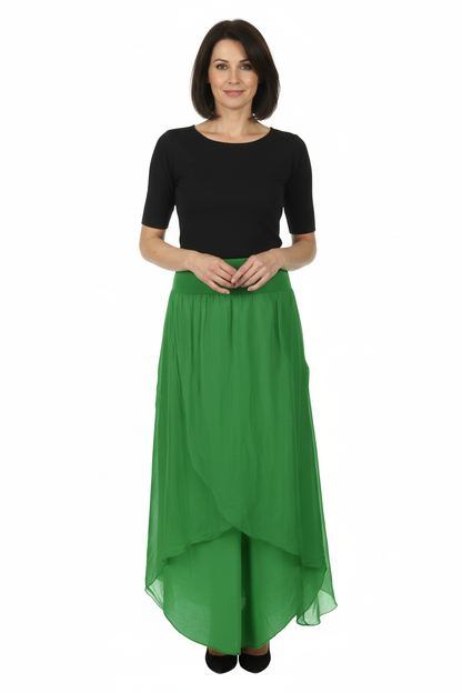 Flap Overlay Silk Trouser