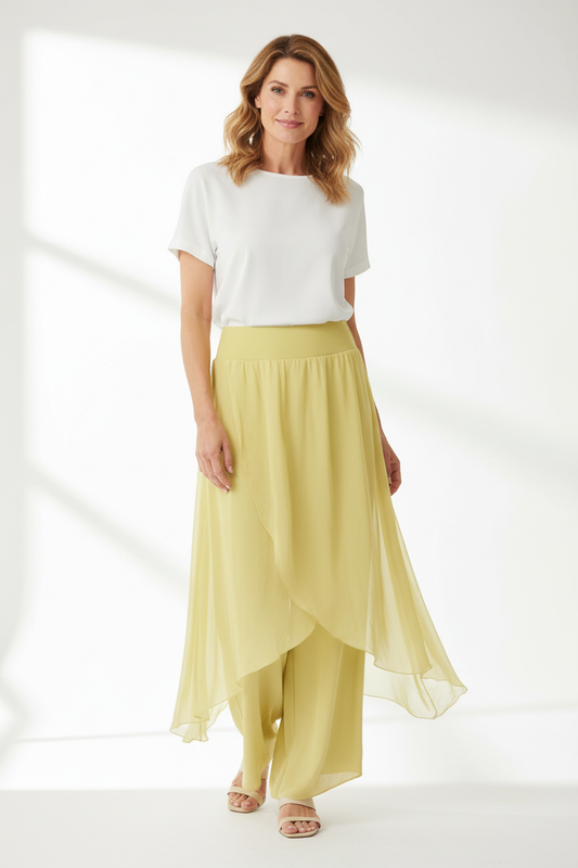 Flap Overlay Silk Trouser