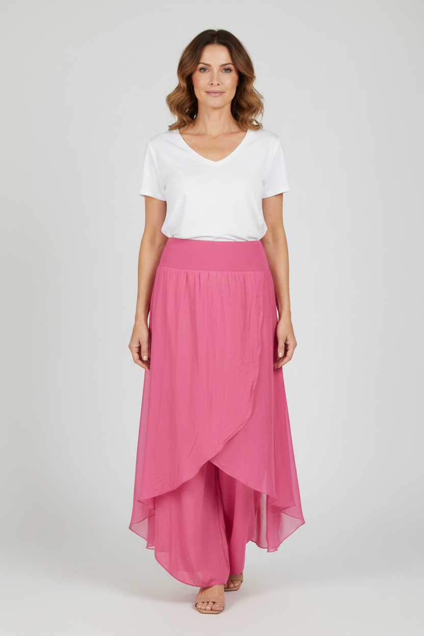 Flap Overlay Silk Trouser