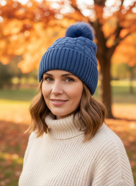 Heart Pattern Cashmere Knit Hat