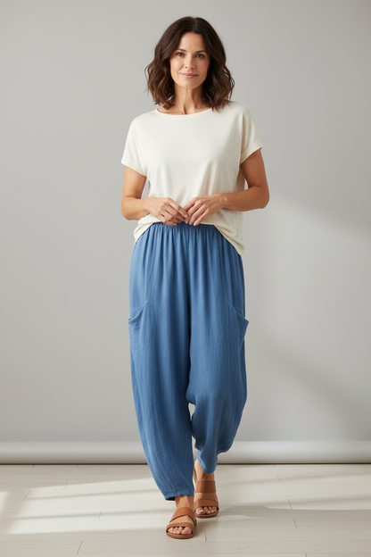 2 Slit Pocket Teabag Linen Trouser