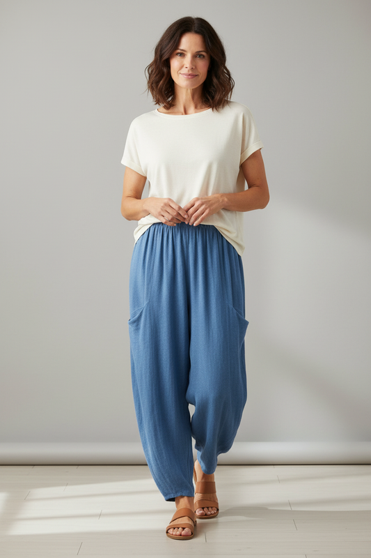 2 Slit Pocket Teabag Linen Trouser