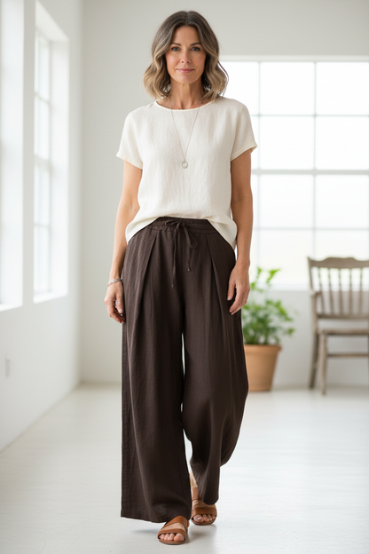 Linen Wide Leg Trouser