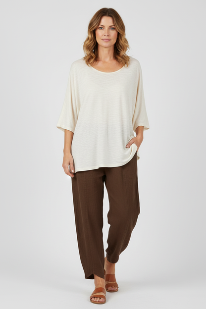 Hi Low Ankle Linen Trouser