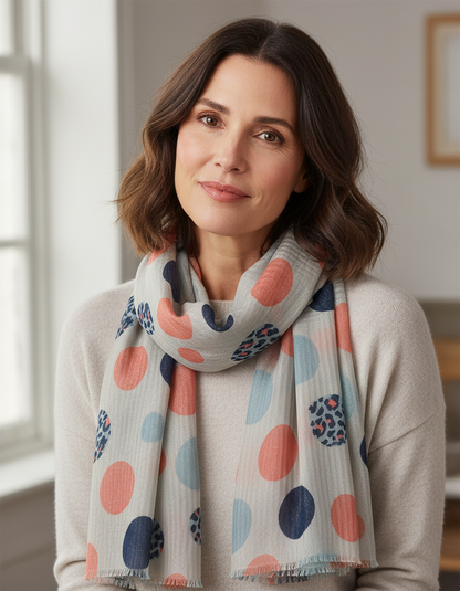 Polka Dot Crinkle Scarf
