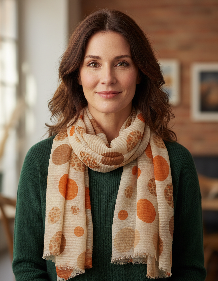 Polka Dot Crinkle Scarf