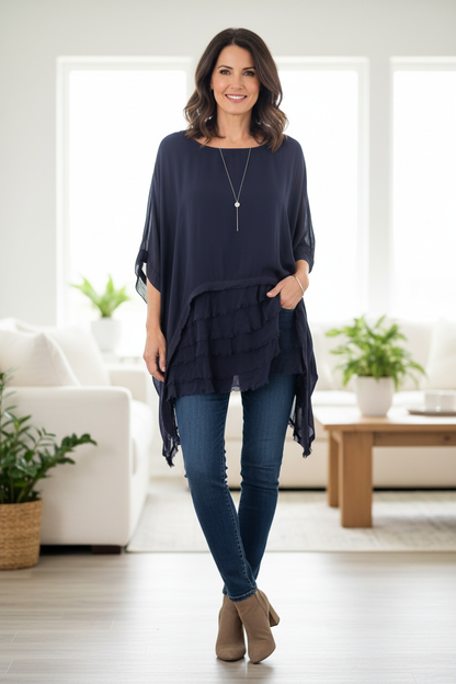 Rara Silk Top with Vest