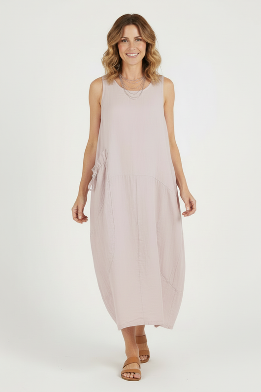 Sleeveless Pocket Linen Dress