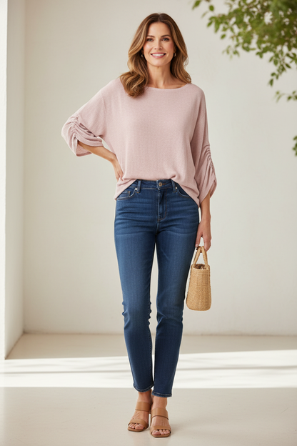 Ruched Sleeve Teabag Top