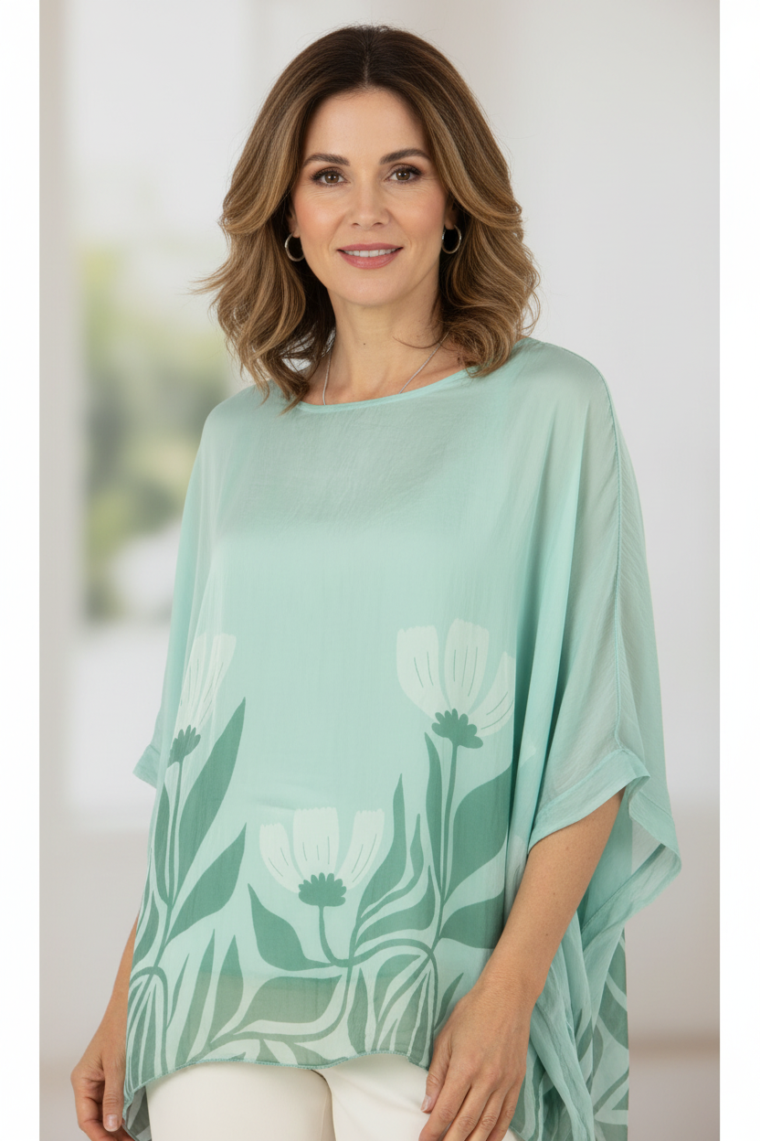 Floral Print Silk Blouse