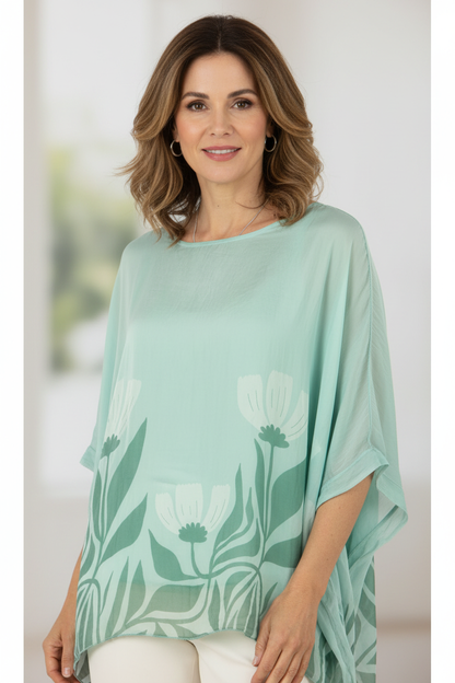 Floral Print Silk Blouse