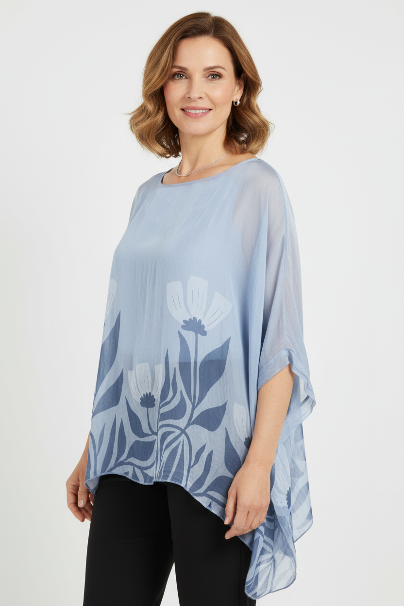 Floral Print Silk Blouse