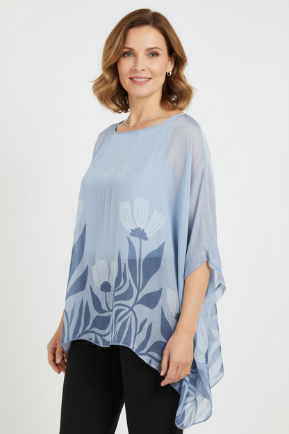 Floral Print Silk Blouse