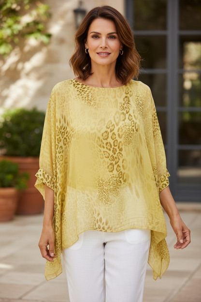 Leopard Print Silk Blouse