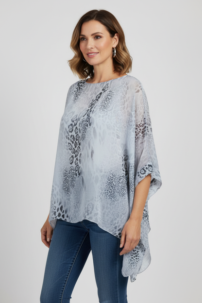 Leopard Print Silk Blouse