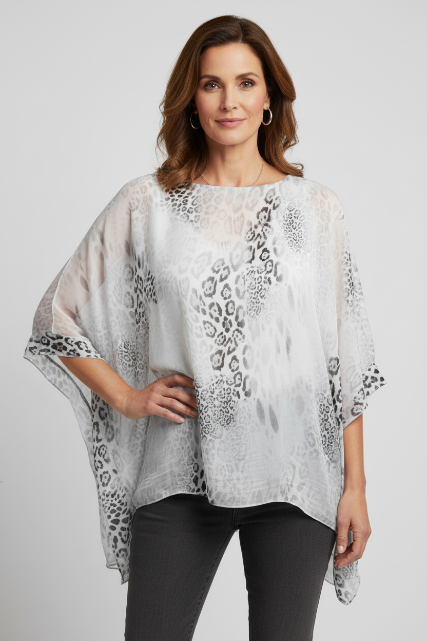 Leopard Print Silk Blouse