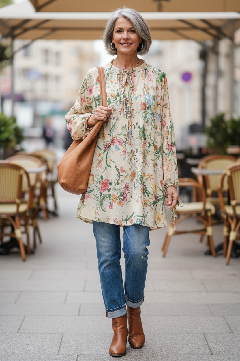 Floral Print Tunic Dress