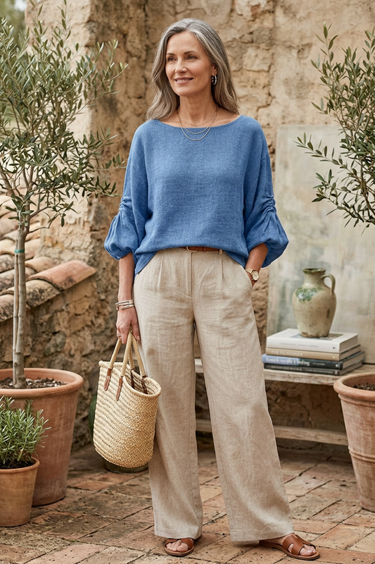 Ruched Sleeve Teabag Top