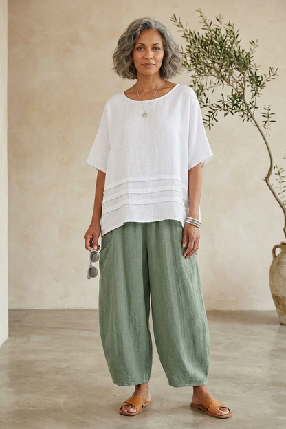 2 Slit Pocket Teabag Linen Trouser