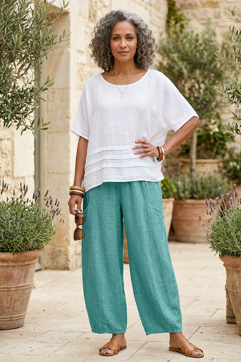 2 Slit Pocket Teabag Linen Trouser