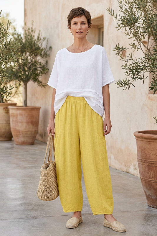 2 Slit Pocket Teabag Linen Trouser