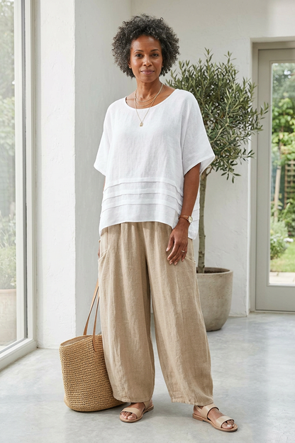 2 Slit Pocket Teabag Linen Trouser