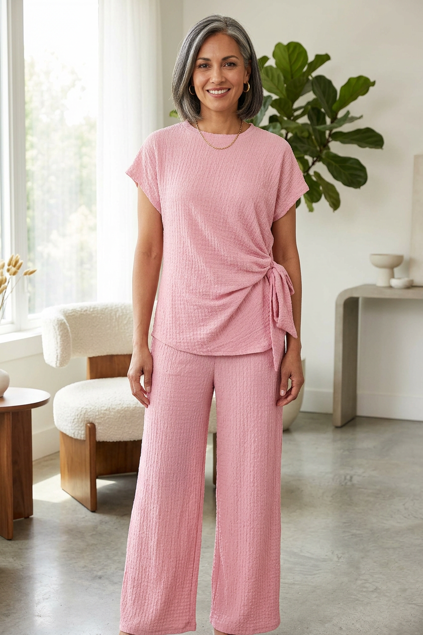 Side Tie Top Trouser Set