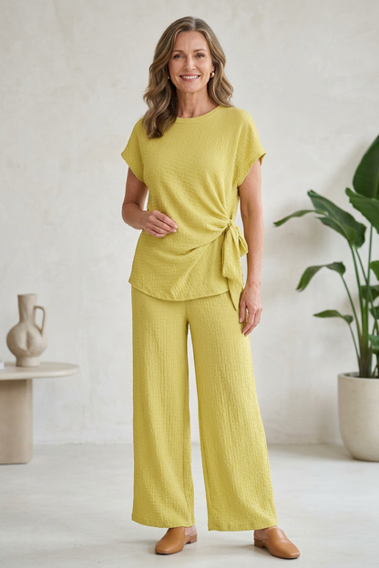 Side Tie Top Trouser Set