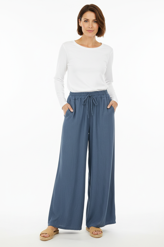 Wide Leg Denim Trouser