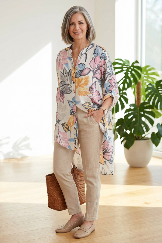 Floral Print Cotton Shirt