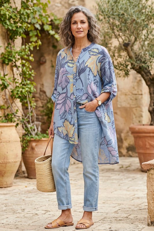 Floral Print Cotton Shirt
