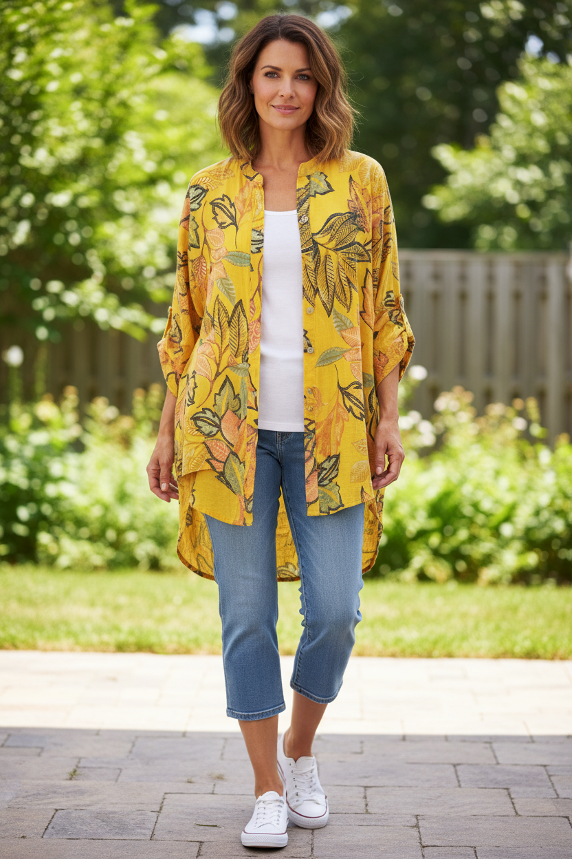 Floral Print Cotton Shirt