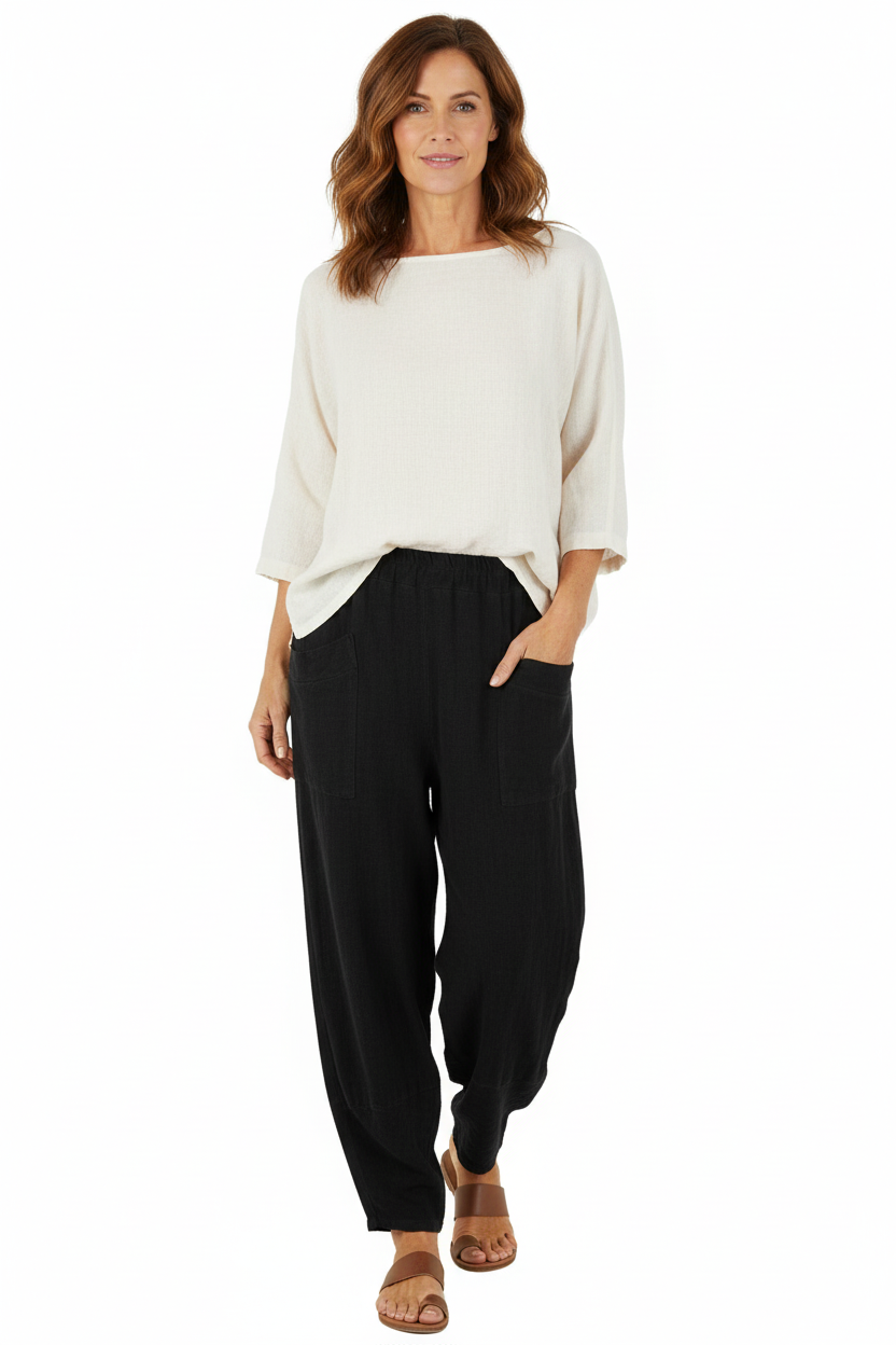 2 Pocket Barrel Leg Teabag Trouser