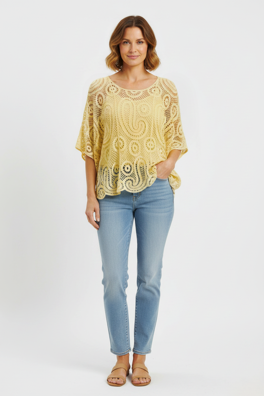 Paisley Crochet Top with Vest