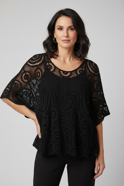 Paisley Crochet Top with Vest