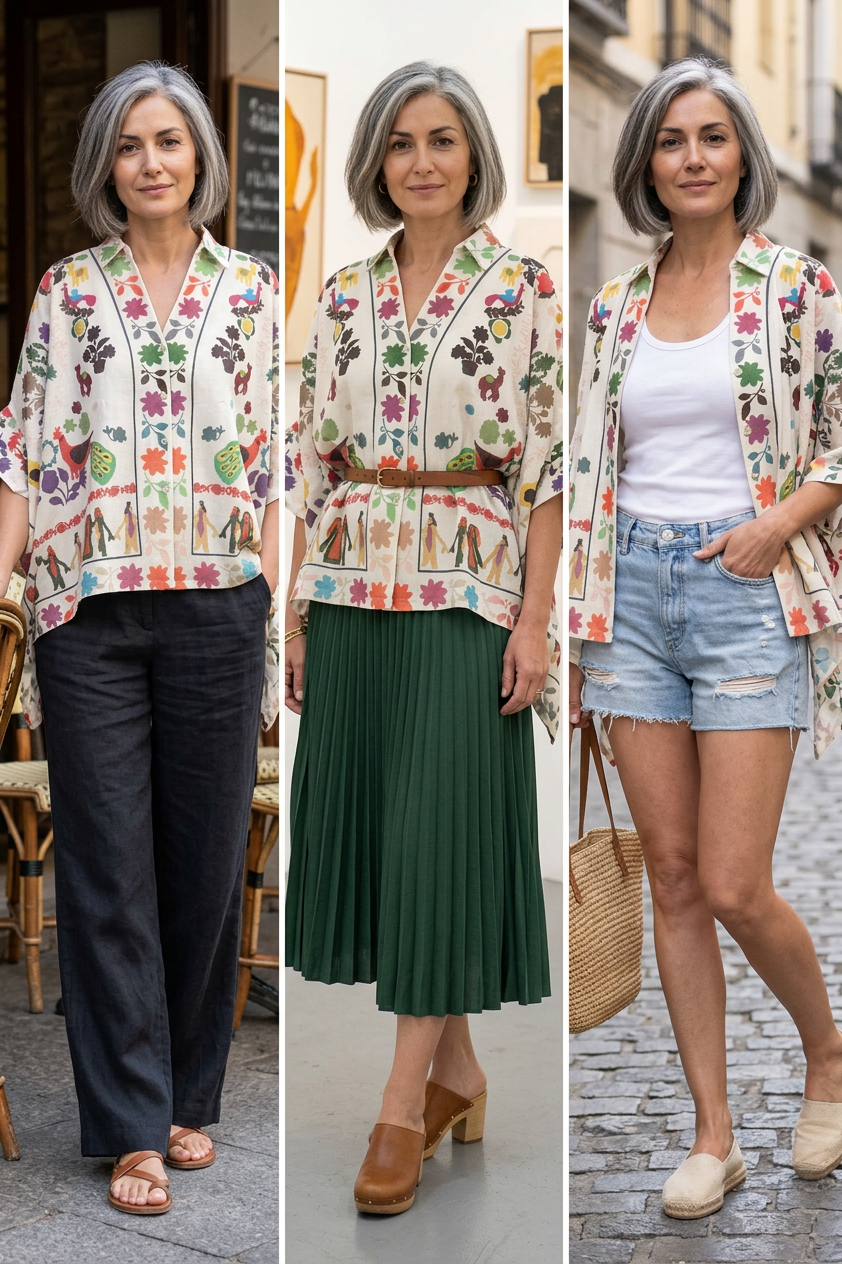 Batwing Printed Shirt