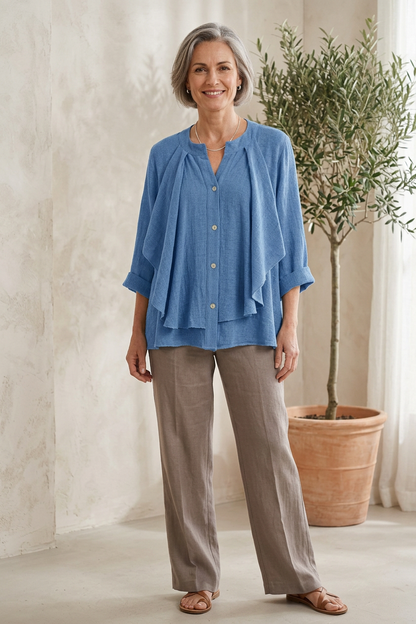 Drape Detail Teabag Shirt